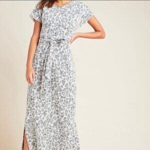Dolan Gray and White Patterned Maxi Dress